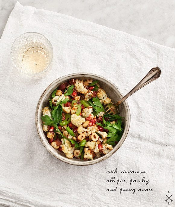 Ottolenghi's Cauliflower, pomegranate and pistachio salad