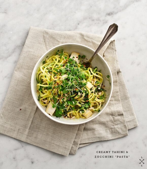 Tahini Zucchini Noodles Recipe - Love and Lemons