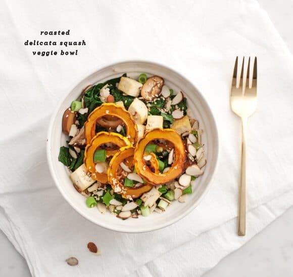 delicata squash veggie bowl w/ ginger miso/ loveandlemons.com