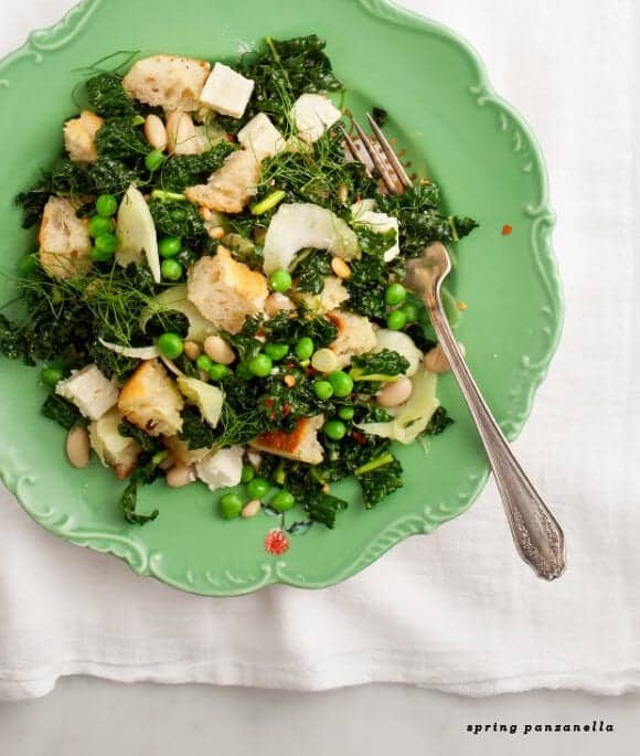 spring kale panzanella