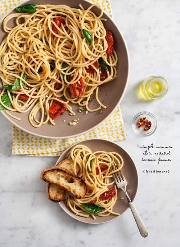 Slow roasted tomato pasta // loveandlemons.com