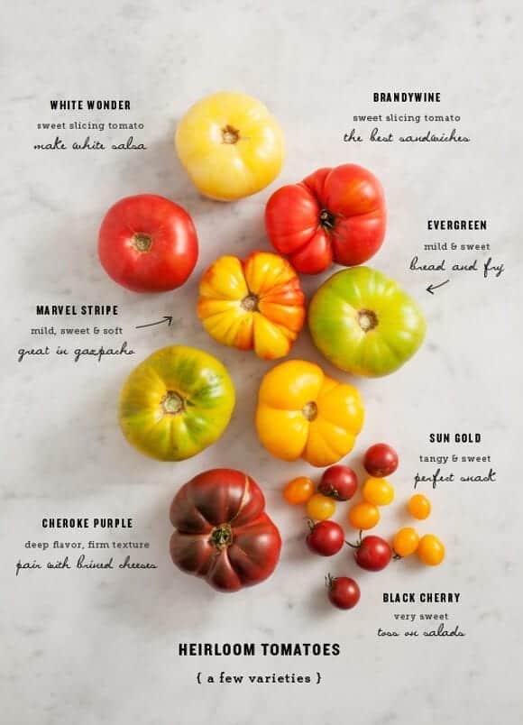 heirloom tomato varieties / loveandlemons.com