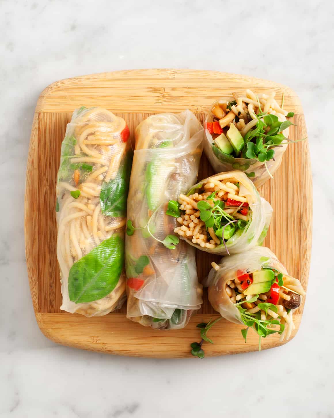 Peanut Noodle Spring Rolls - healthy meal prep ideas