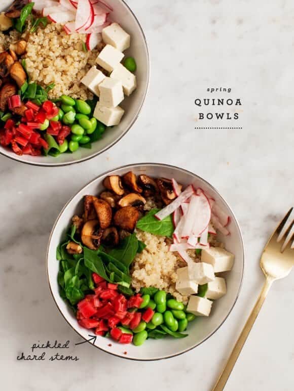 spring quinoa bowls (w/ pickled chard stems) / loveandlemons.com