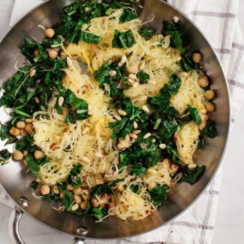 Spaghetti Squash with Chickpeas and Kale