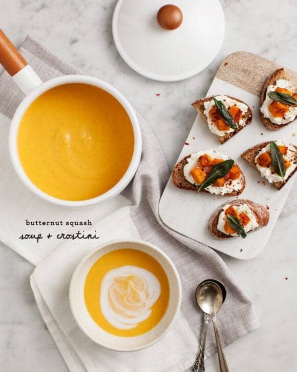 Butternut Squash Soup & Sage Crostini Recipe Love and Lemons
