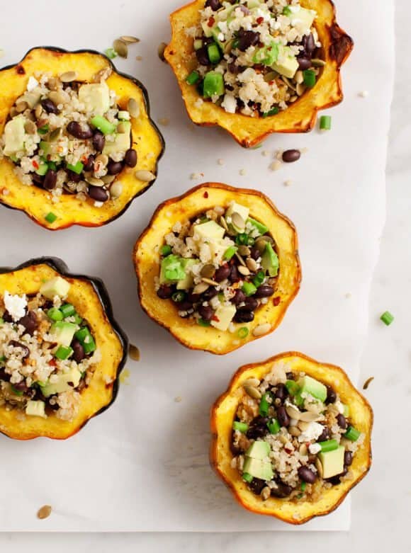 Avocado Quinoa Stuffed Acorn Squash Recipe Love And Lemons