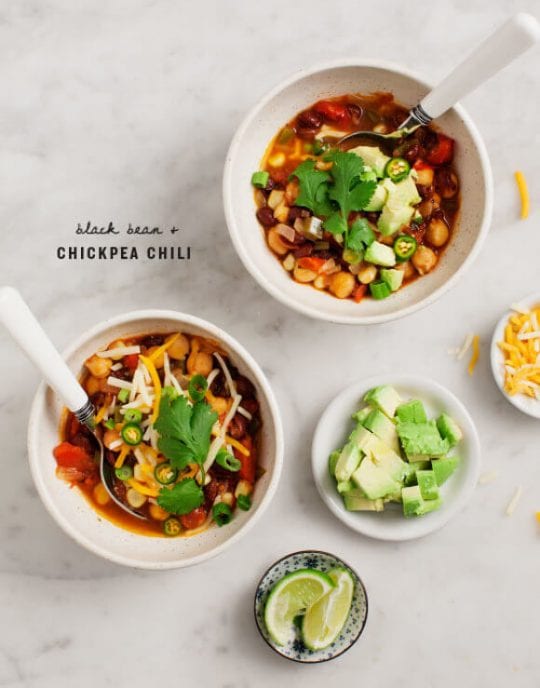 Easy Black Bean & Chickpea Chili Recipe Love and Lemons