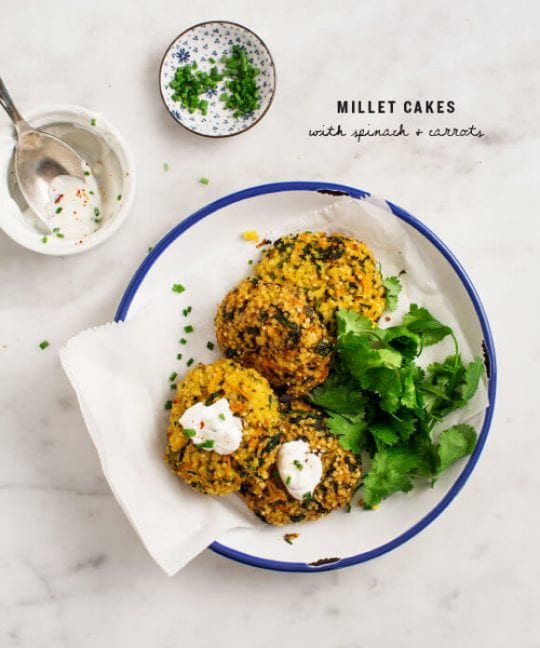 Millet Cakes with Carrots & Spinach Recipe Love and Lemons