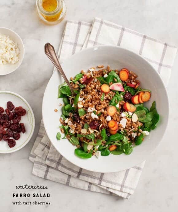 Watercress Farro Salad with Tart Cherries / www.loveandlemons.com