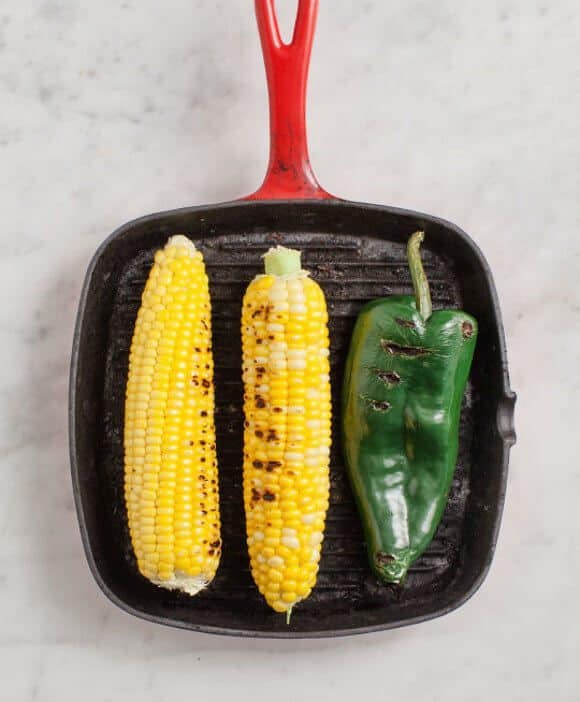 Grilled Corn and Poblano Tacos Grilled Poblano and Corn Tacos / @loveandlemons