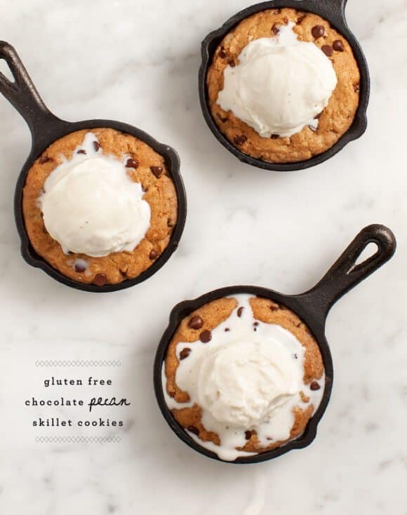 Favorite Summer Sips and Sweets Gluten Free Chocolate Chip Skillet Cookies / loveandlemons.com