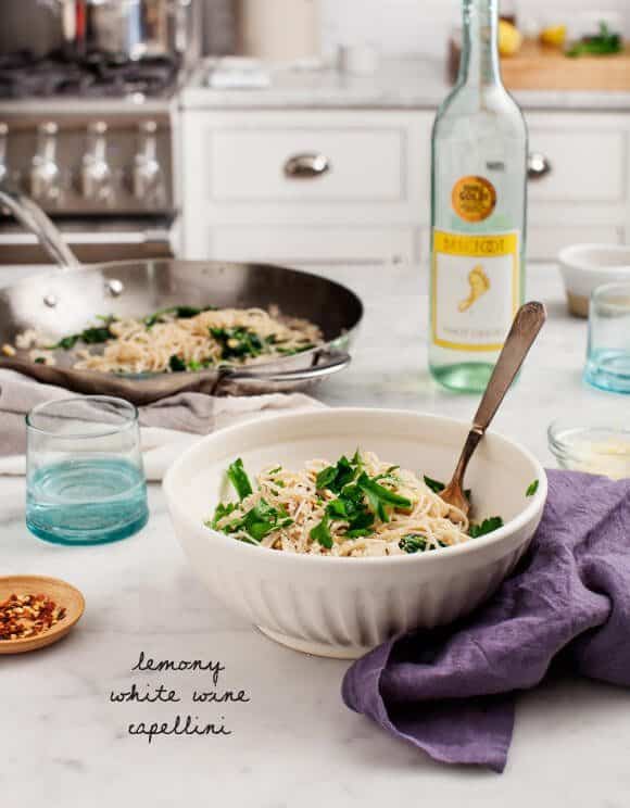Lemony White Wine Capellini Lemony White Wine Capellini / loveandlemons.com