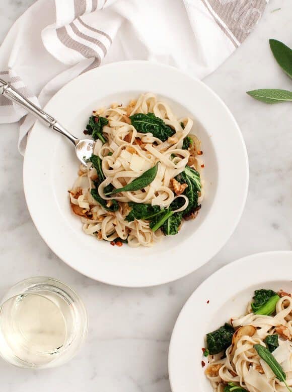 Linguine with Fennel & Winter Greens