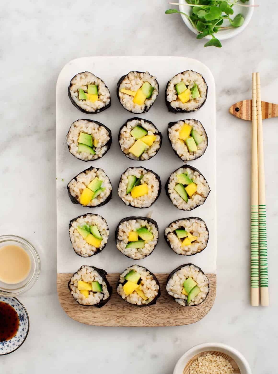 Avocado Cucumber Sushi Roll Recipe