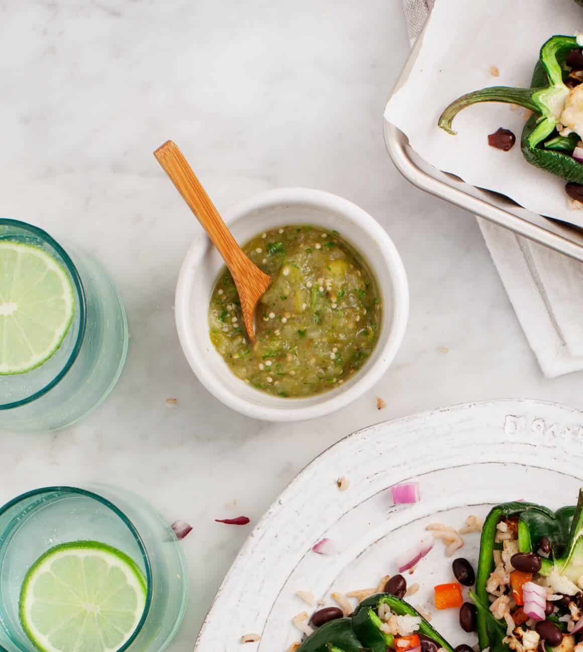 Roasted Tomatillo Salsa Recipe Love and Lemons