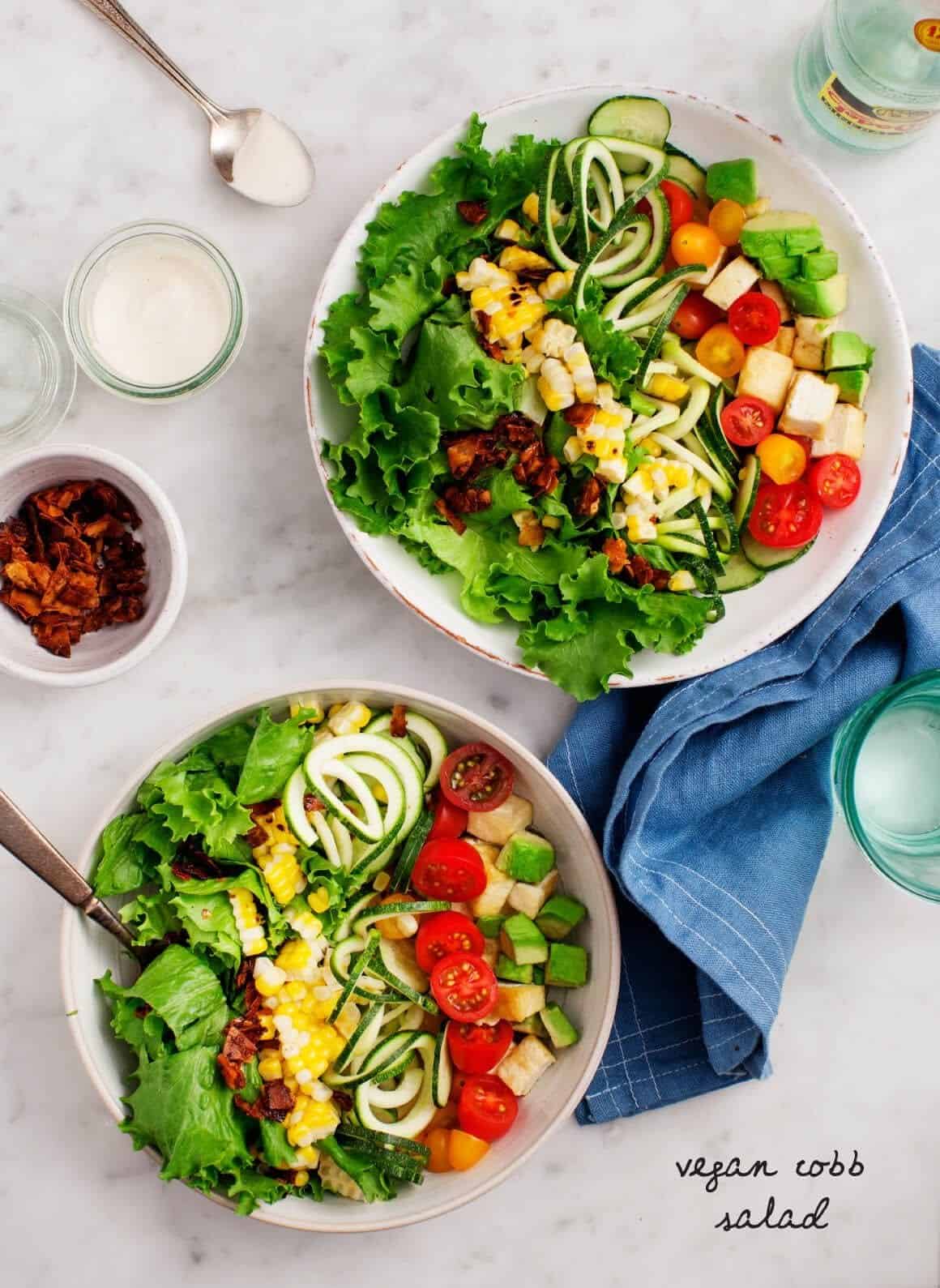 Vegan Cobb Salad with Coconut "Bacon"