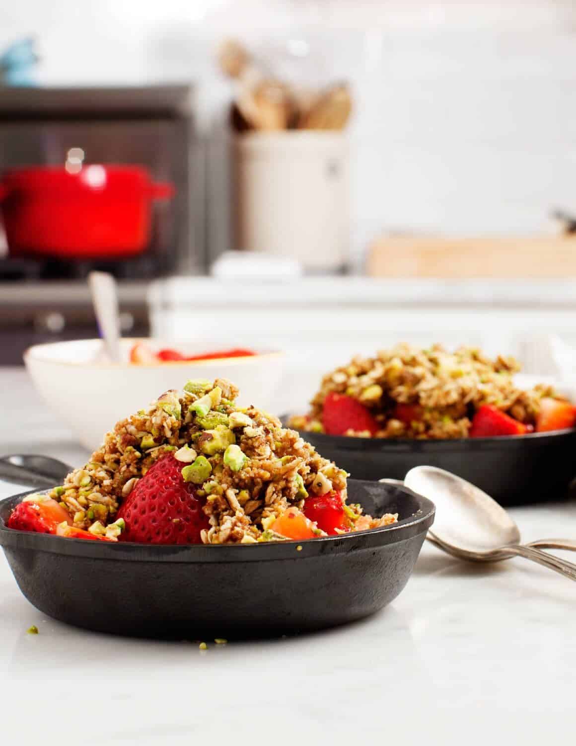 Summer Strawberry Crumble Strawberry Crumble with pistachio topping