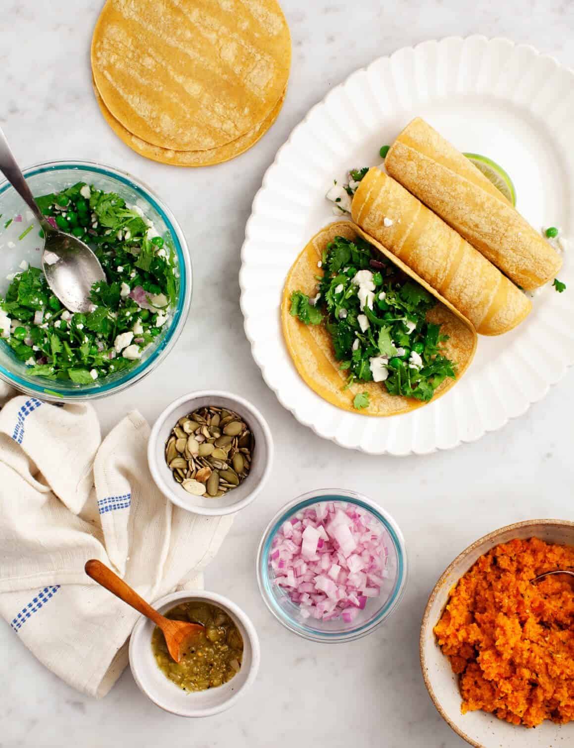 No-Bake Sweet Pea Enchiladas No-Bake Sweet Pea Filling for Vegetarian Enchiladas