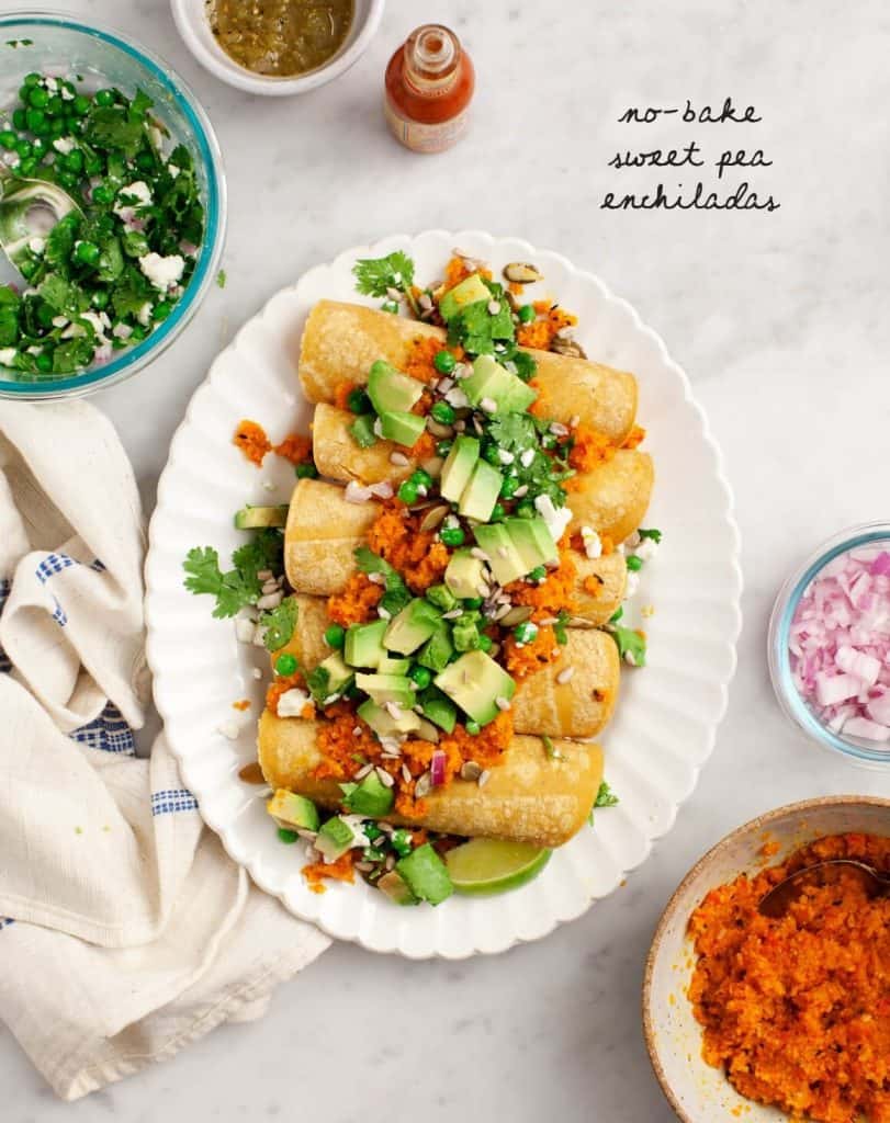 NoBake Sweet Pea Enchiladas Recipe Love and Lemons