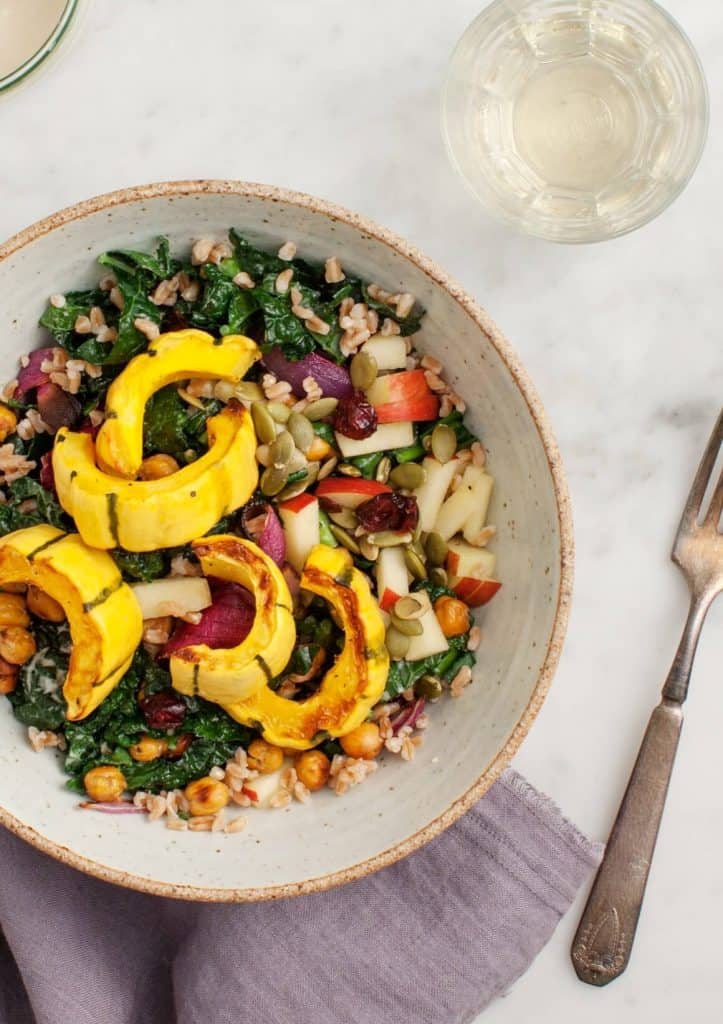 Roasted Delicata Squash Kale Salad Recipe Love and Lemons