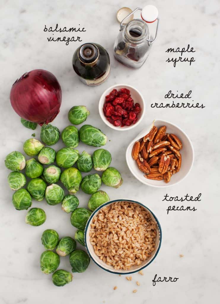 Brussels Sprouts with Farro & Pomegranate Recipe Love and Lemons