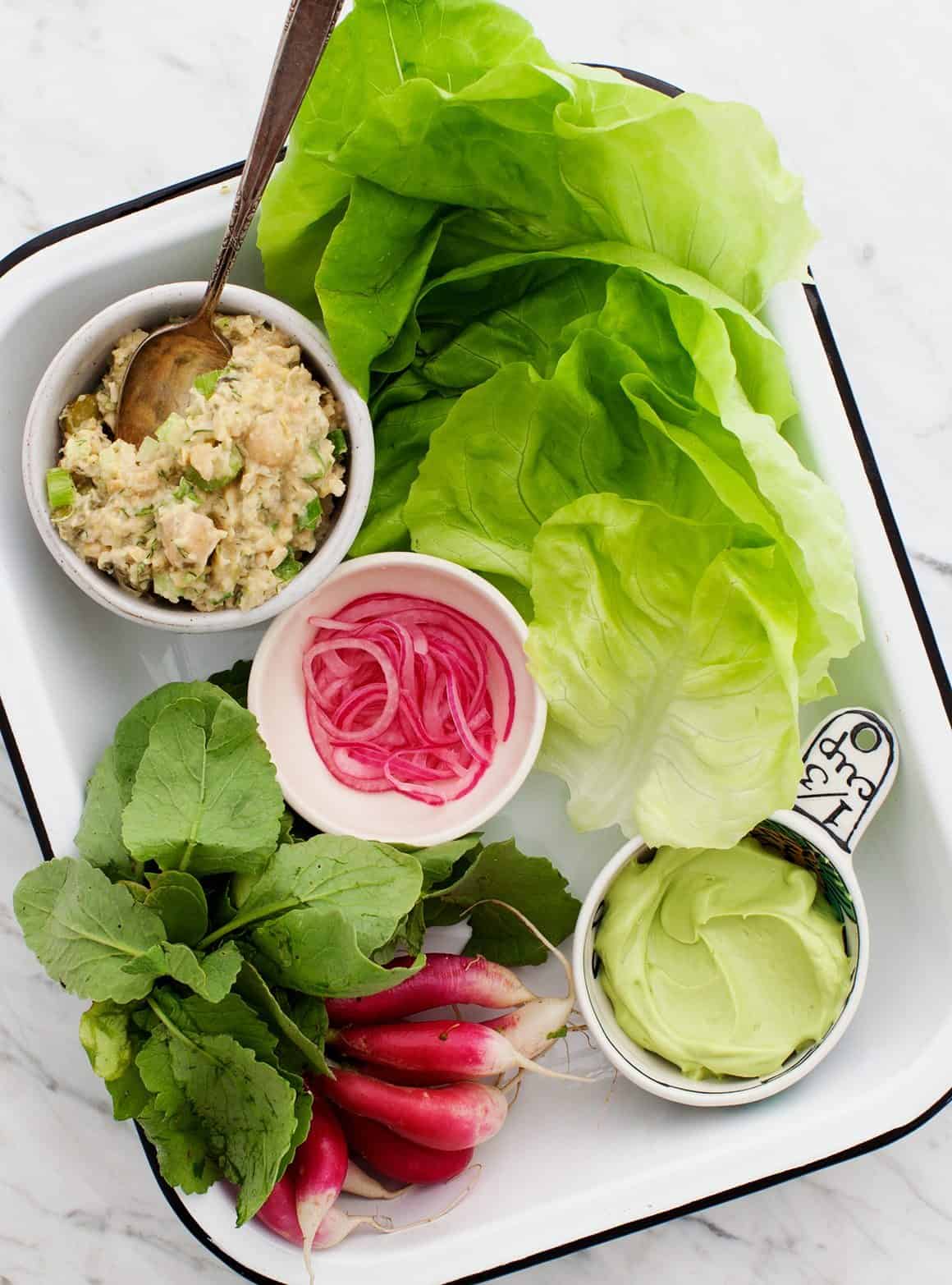 Chickpea Salad Wraps w/ Avocado Dill Sauce Chickpea Salad Recipe ingredients
