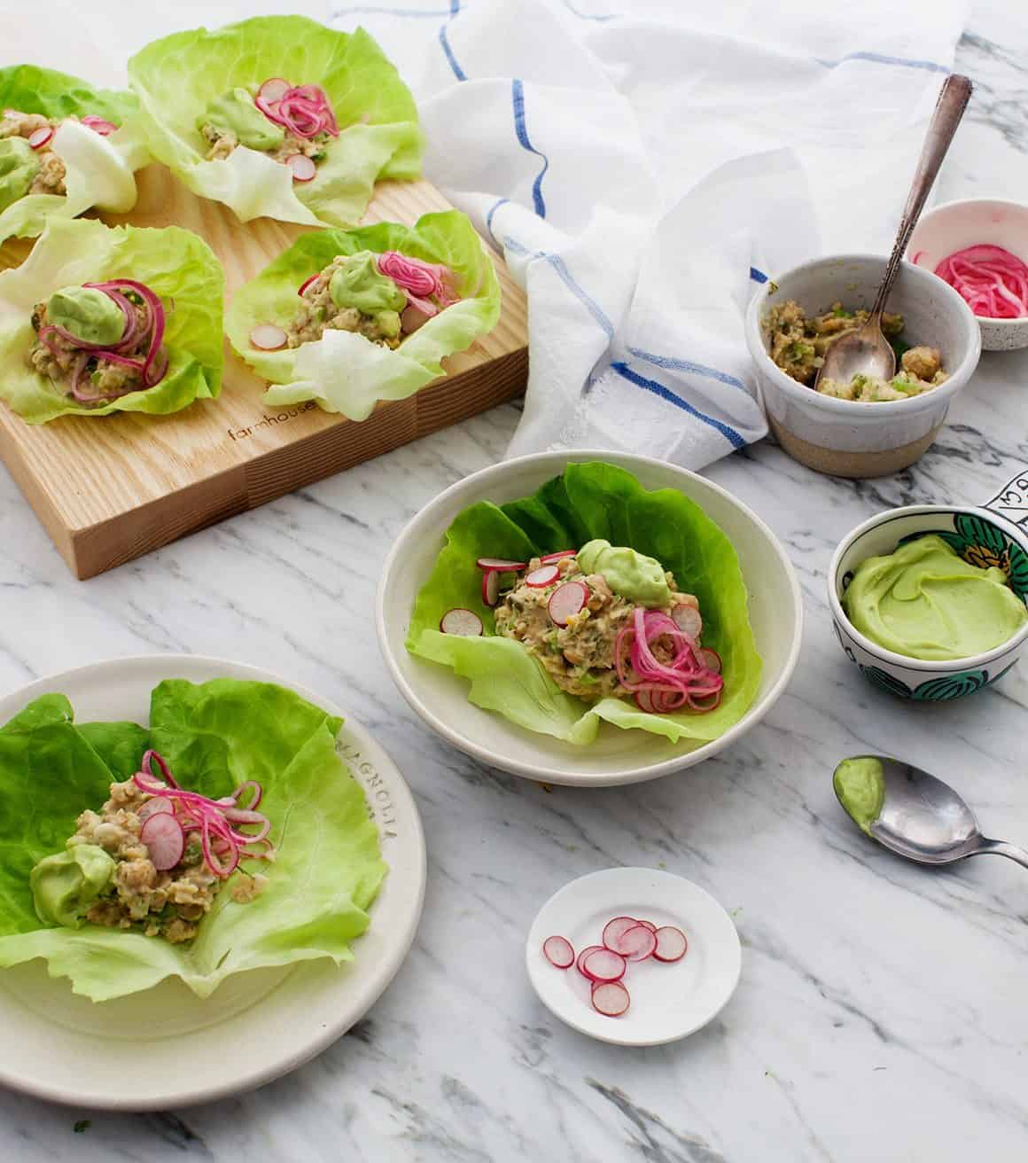 Chickpea Salad Wraps w/ Avocado Dill Sauce Chickpea Tuna Salad Wraps w/ Avocado Dill Sauce