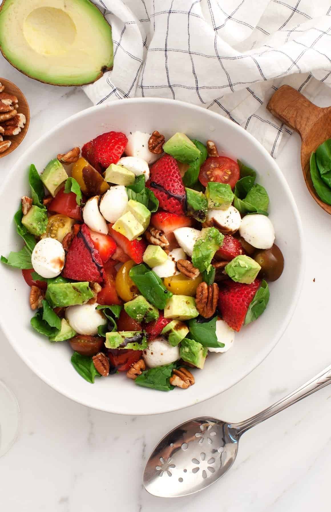 Easy Prep Fall Fruit Salad with Balsamic Dressing - White Kitchen Red Wine