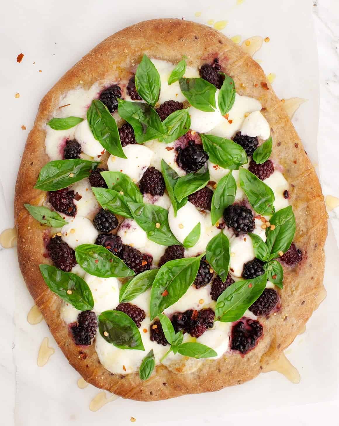 Summer Blackberry Basil Pizza