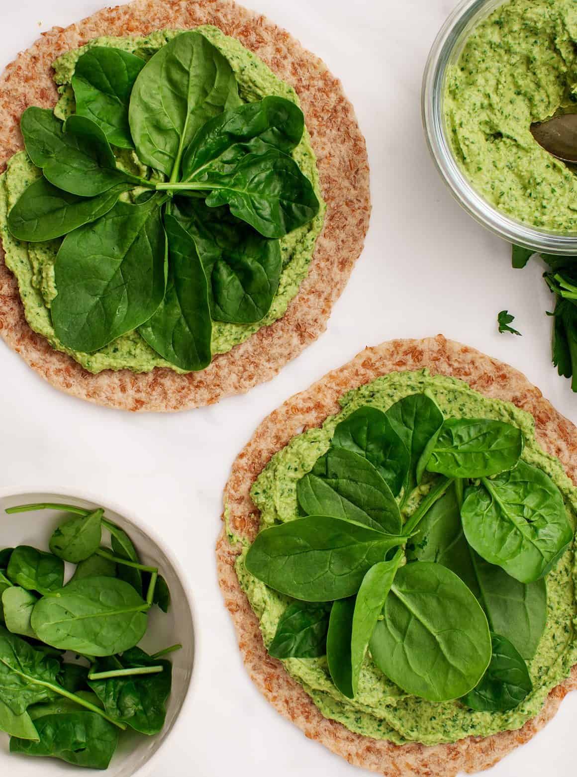 Veggie Spinach Wraps with Hummus - Healthy Seasonal Recipes