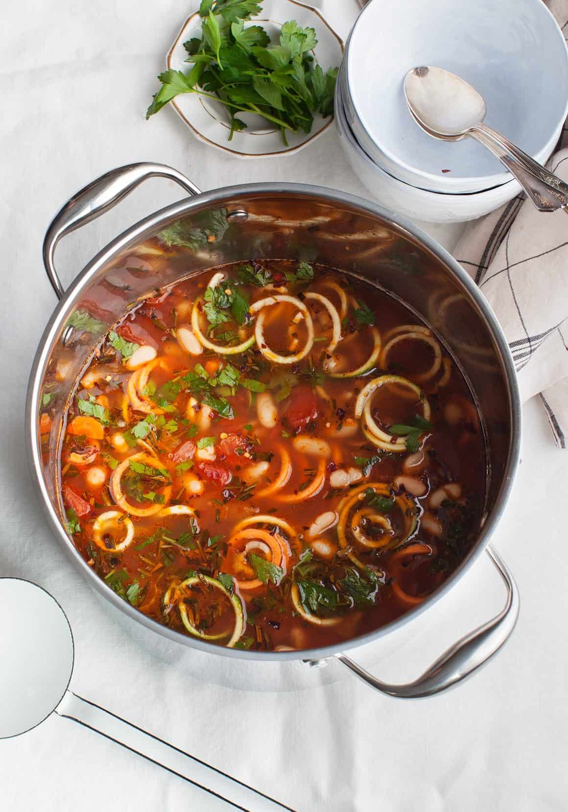 Zucchini & Sweet Potato Noodle Minestrone