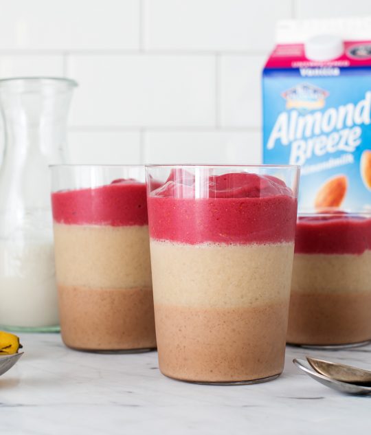 3 Layer Cocoa Almond Banana Berry Smoothies Recipe Love and Lemons