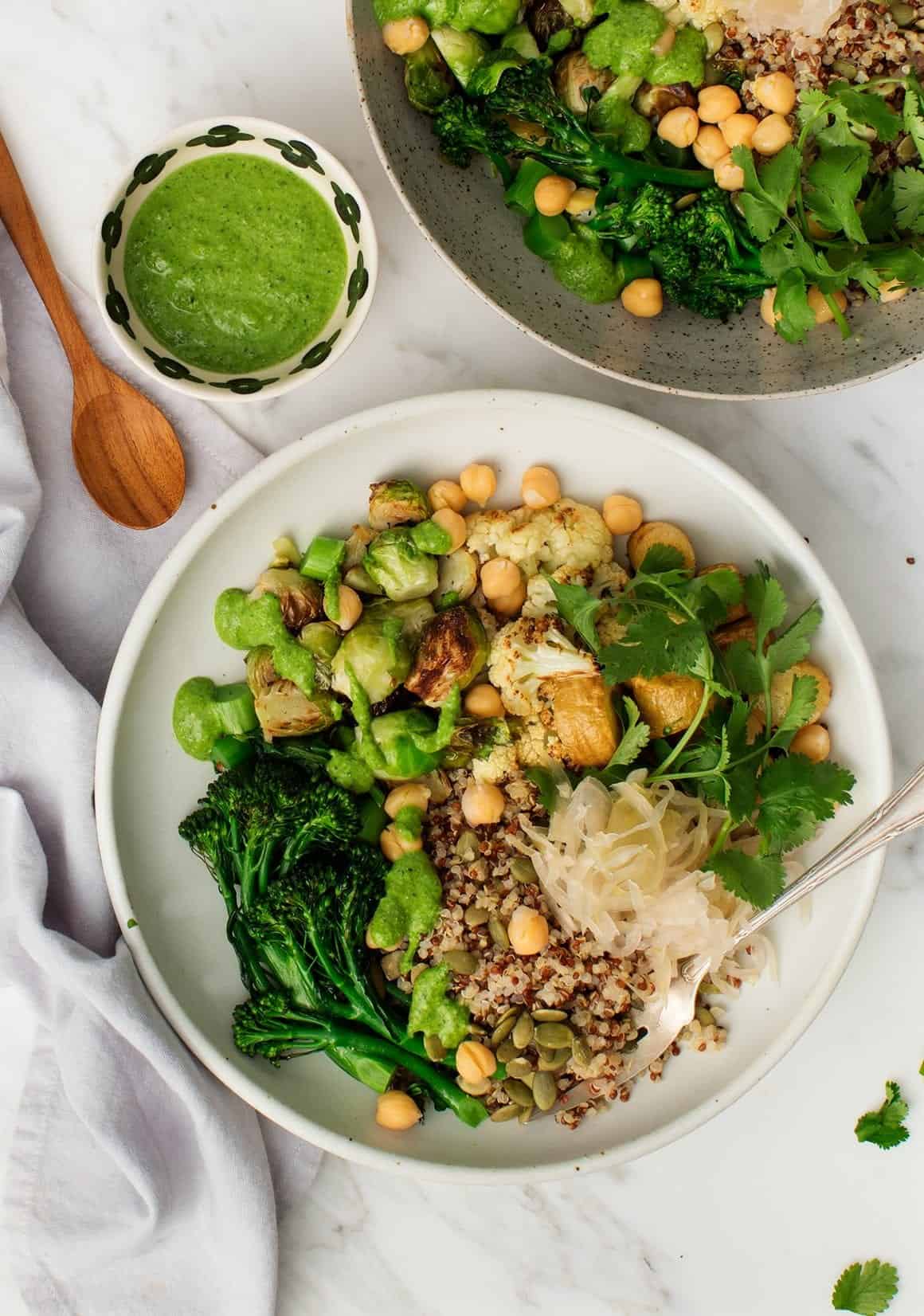 Meal-Prep Roasted Vegetable Bowls with Pesto