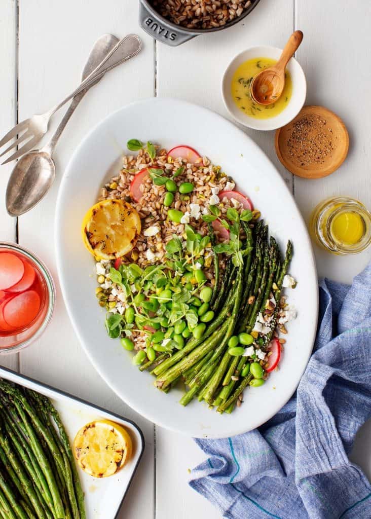Farro Salad with Grilled Asparagus Recipe Love and Lemons