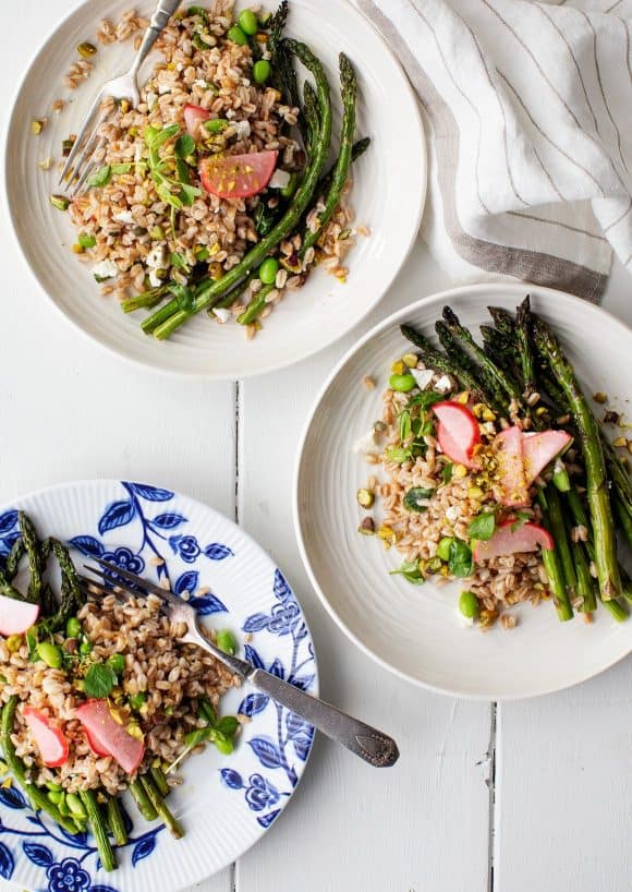 Farro Salad with Grilled Asparagus Recipe Love and Lemons