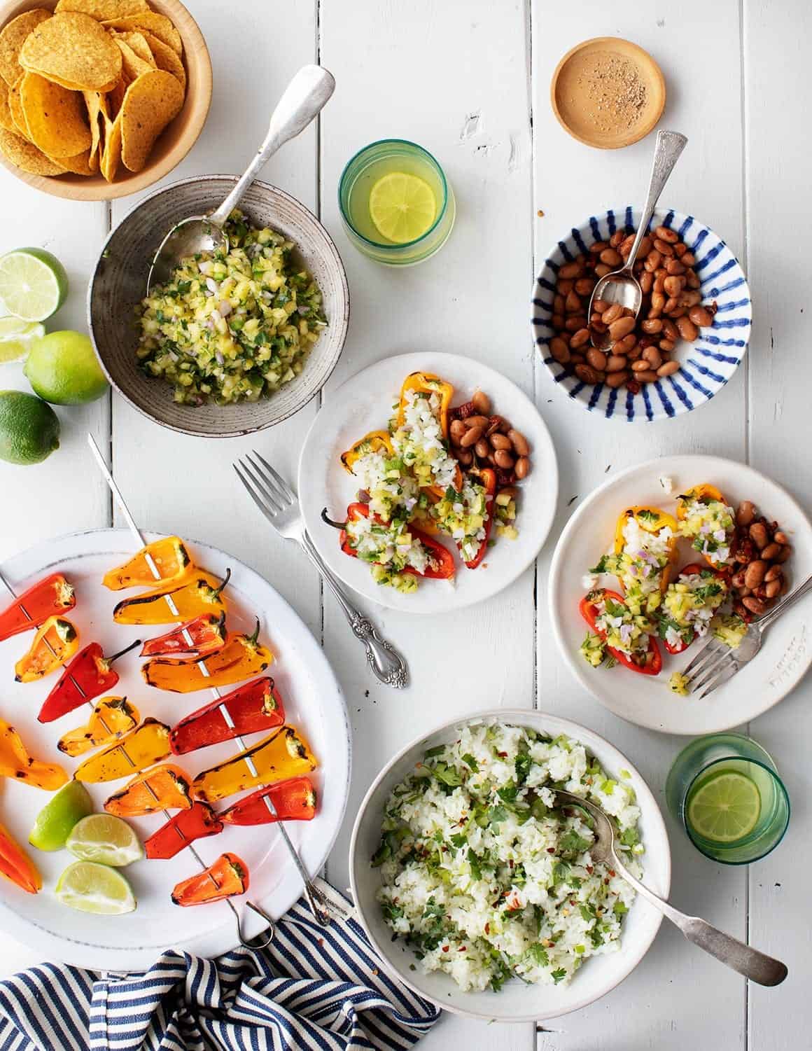 Mini Stuffed Peppers with Pineapple Salsa