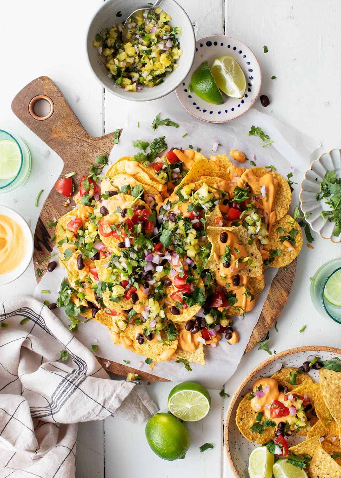 Chipotle Cauliflower Nachos with Pineapple Salsa