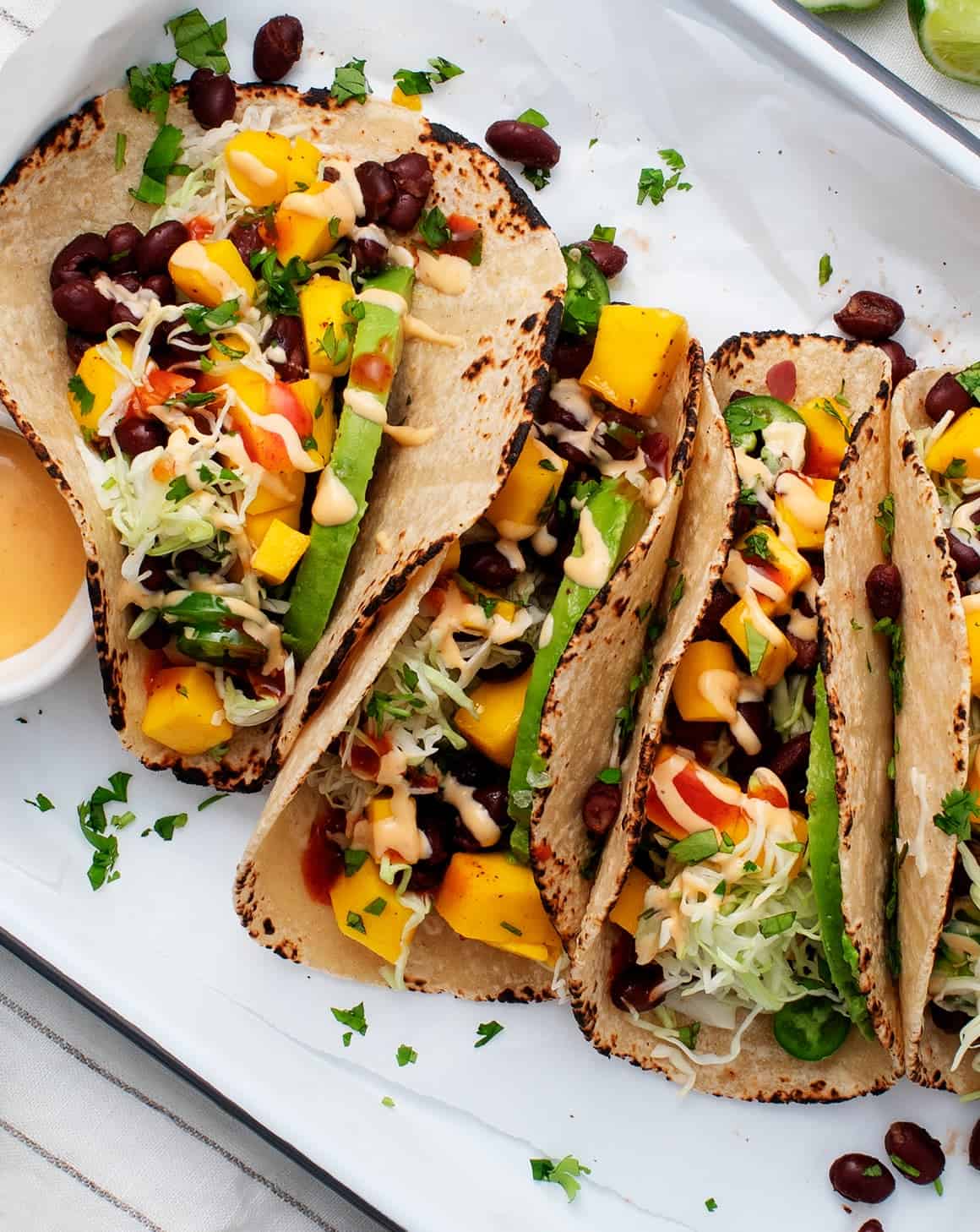 Spicy Mango, Black Bean & Avocado Tacos Recipe - Love and Lemons