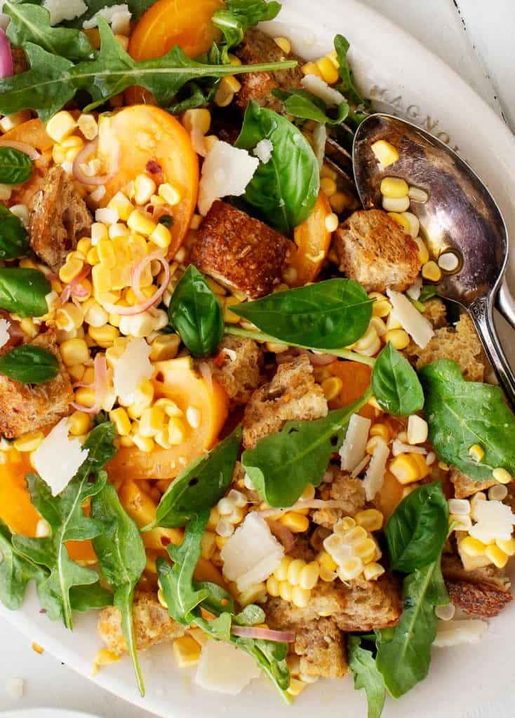 Sweet Corn & Arugula Panzanella Recipe Love and Lemons