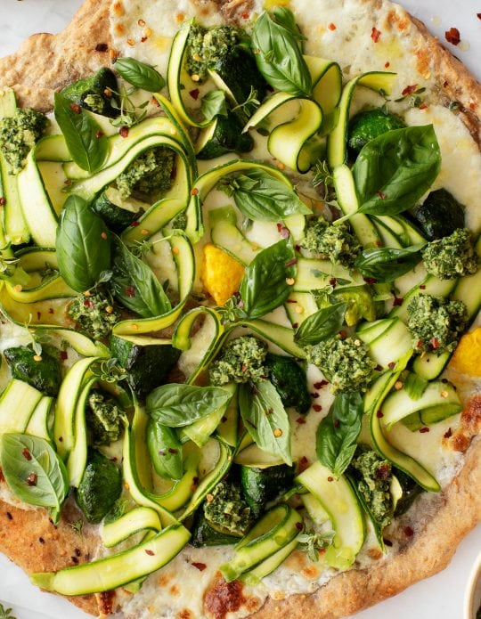 Herb Garden Zucchini Pizza Recipe Love and Lemons