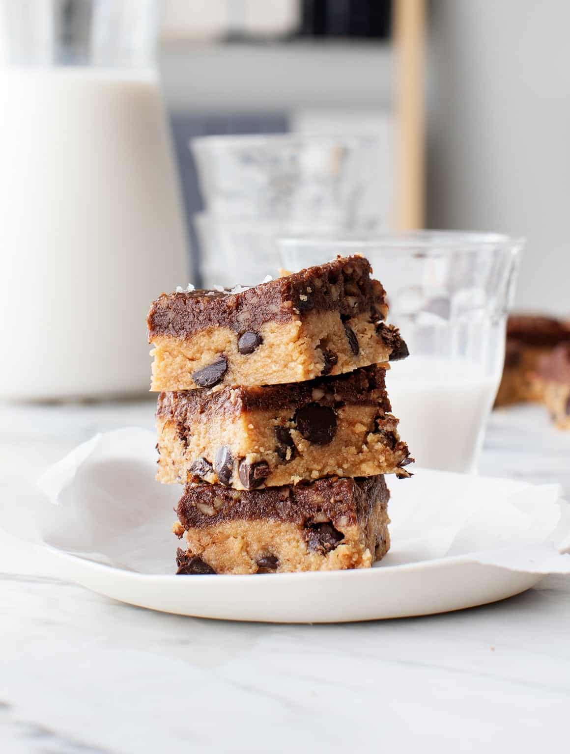 Peanut Butter Chocolate Chip Cookie Bars Recipe Love And Lemons 8201