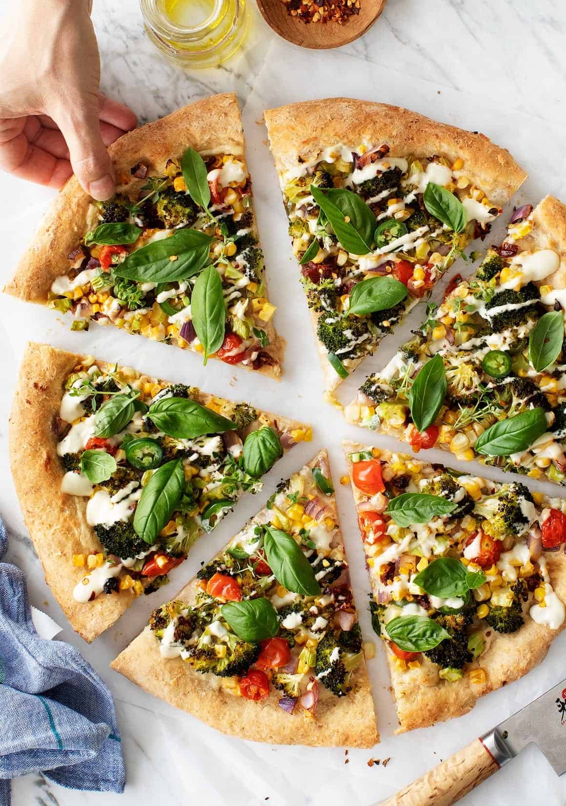 Vegan Broccoli White Pizza Recipe – Cravings Happen