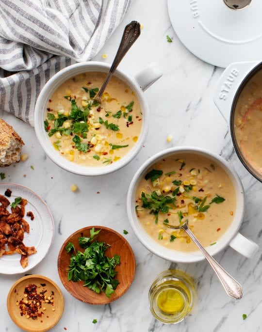 Yellow Split Pea Corn Chowder with Sweet Corn