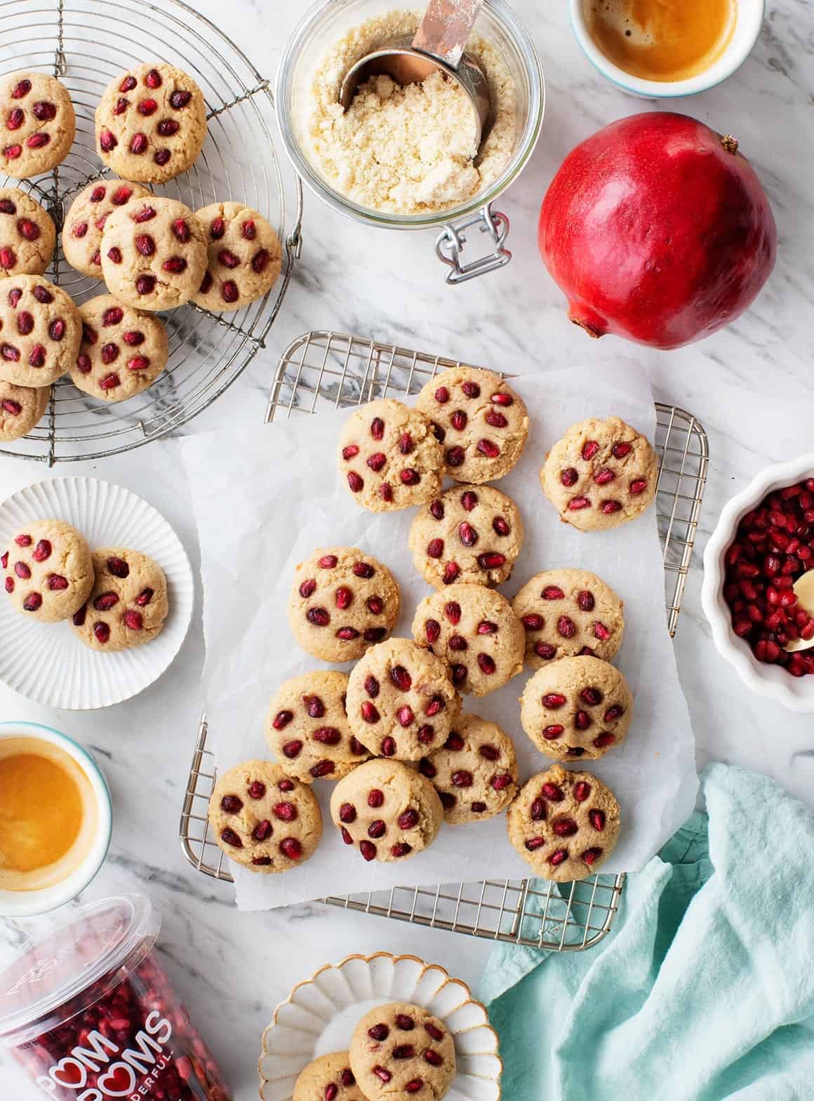 Tahini & Pomegranate Almond Cookies