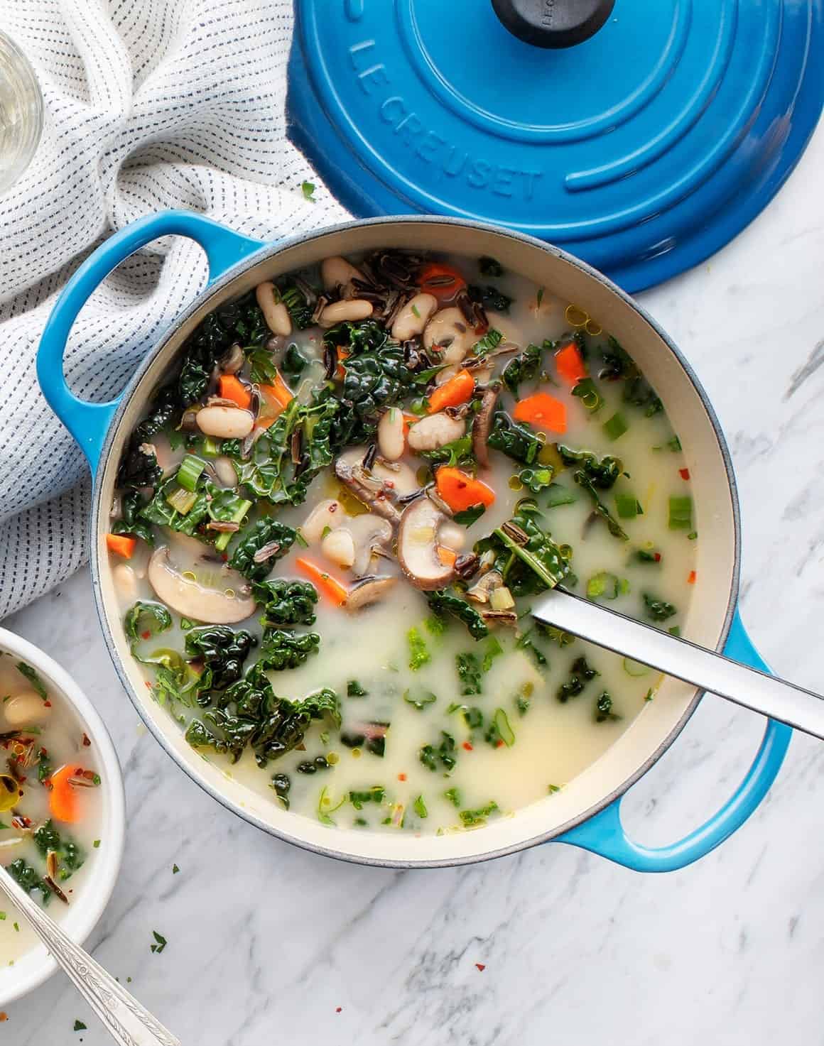 White Bean Soup with Kale & Wild Rice