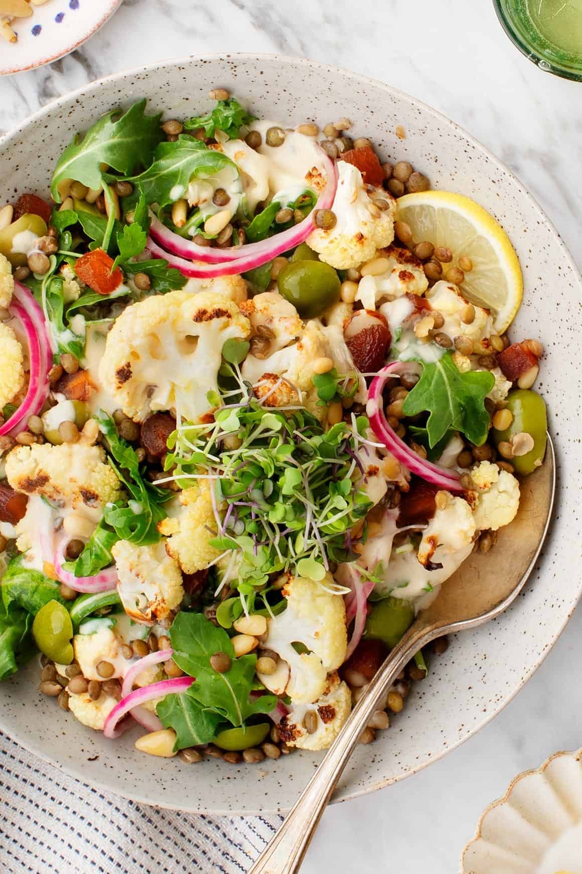 Cauliflower Rice Bowl With Tahini-Herb Chicken Recipe