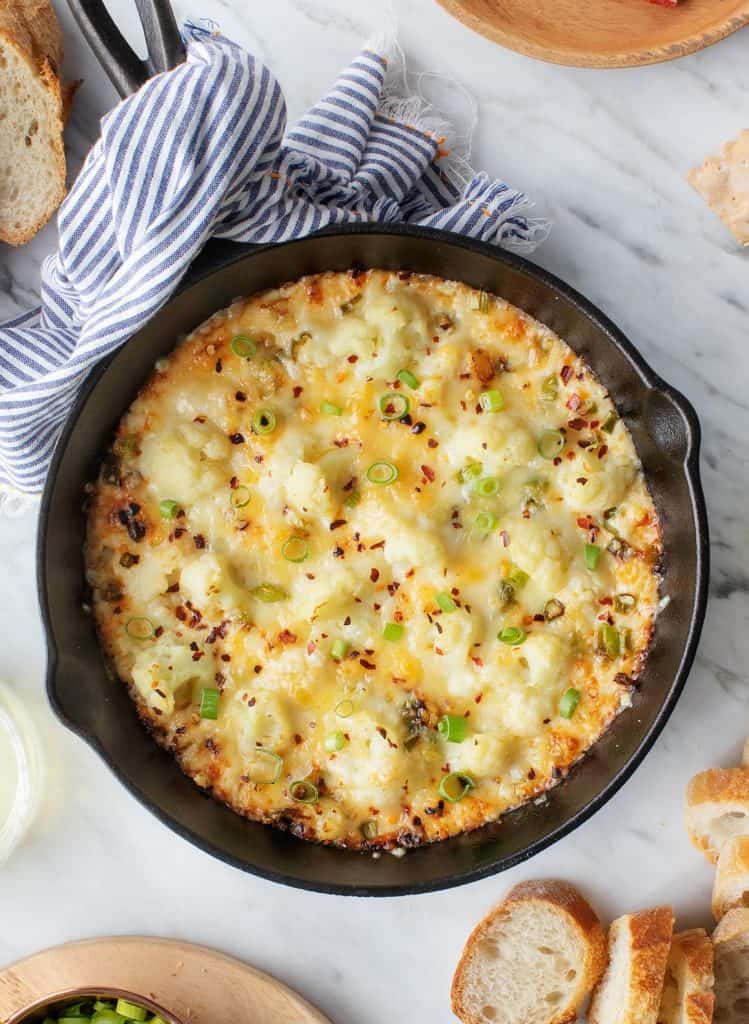 Baked Cheesy Cauliflower Dip Recipe Love and Lemons
