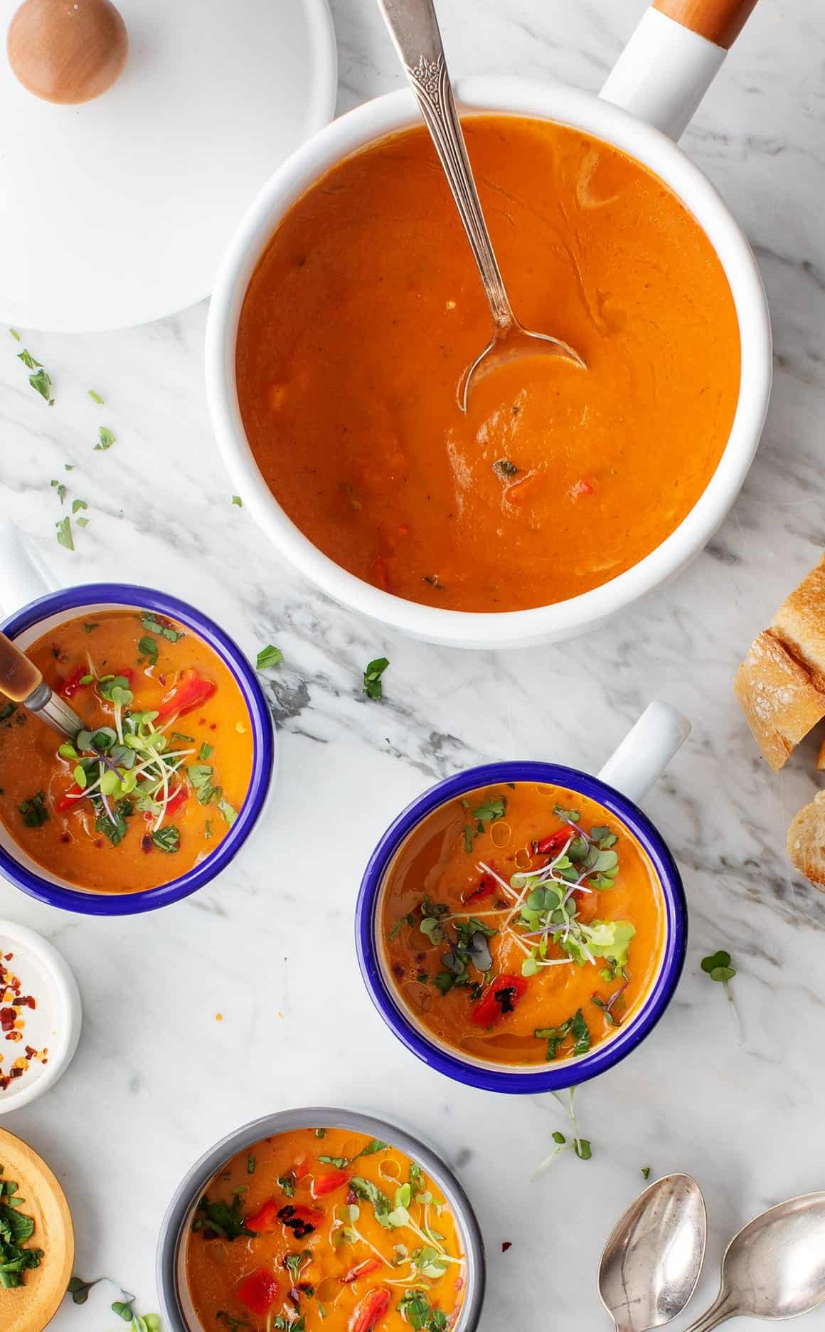 Roasted Red Pepper Soup - Creamy, Healthy And Delicious - Inside