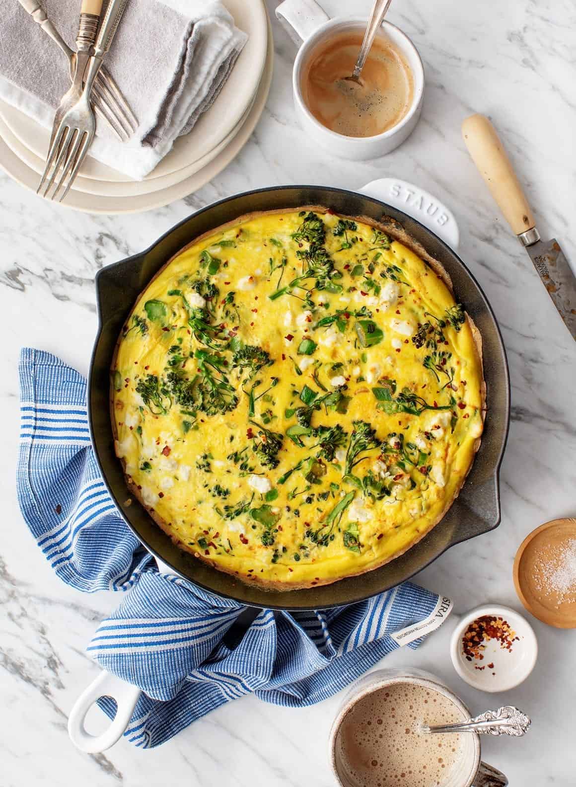 Broccoli & Feta Vegetable Frittata Recipe